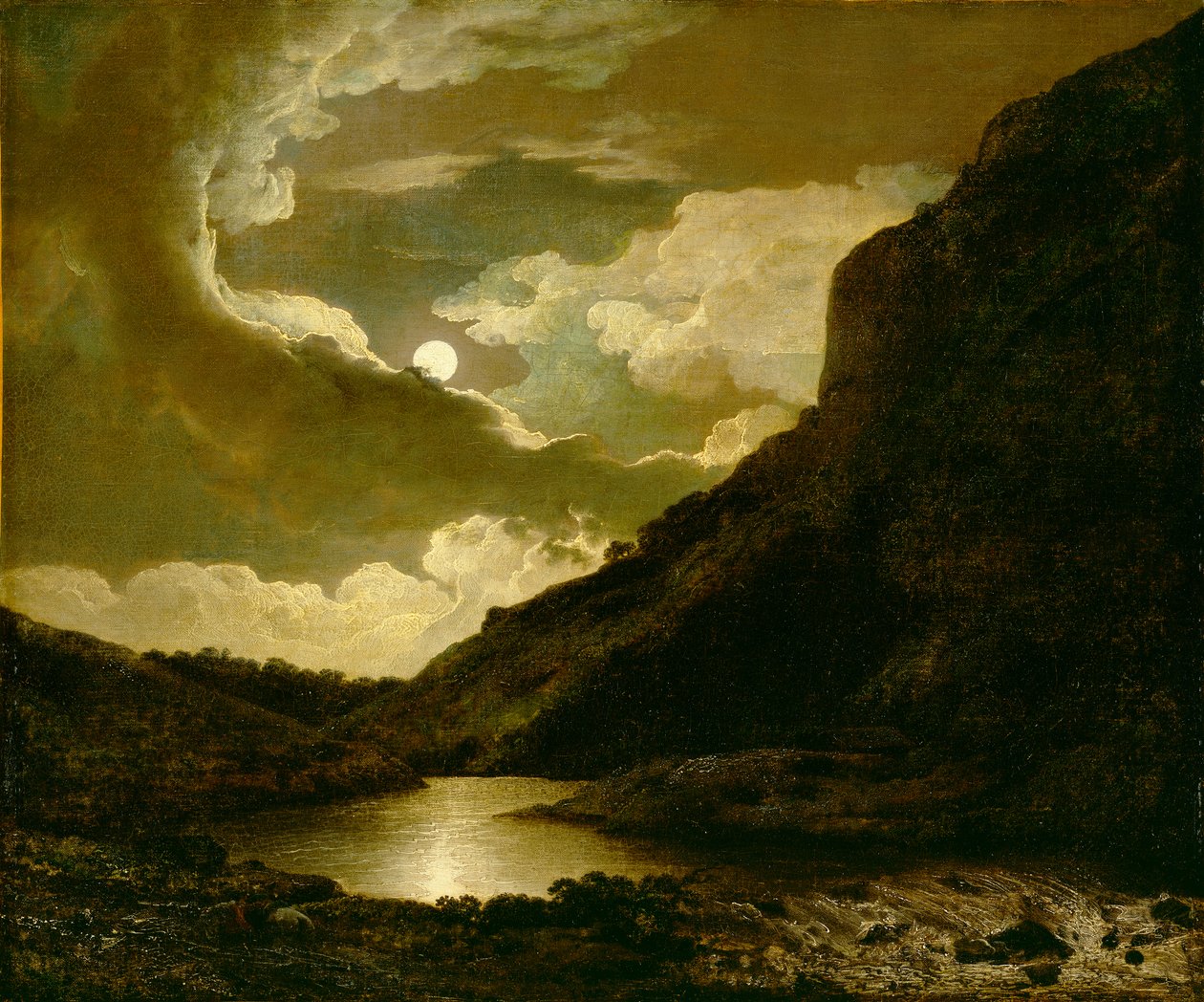Matlock Tor firmy Moonlight, c.1778 autorstwa Joseph Wright of Derby