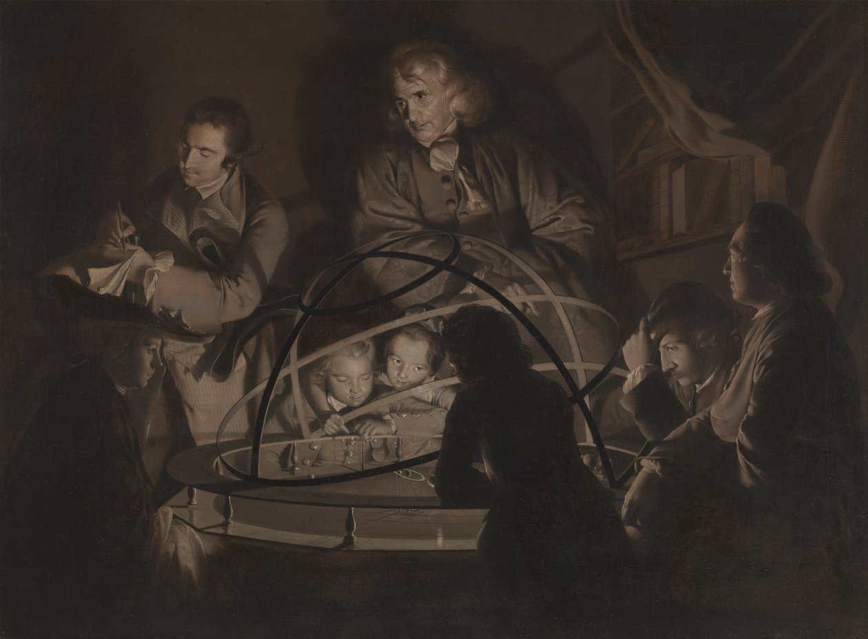 Filozof wygłasza wykład na temat Orrery autorstwa Joseph Wright of Derby