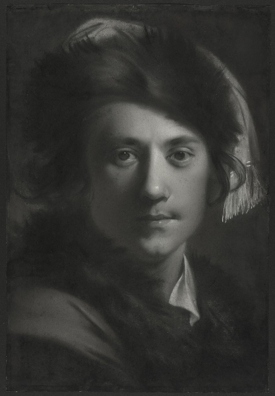 Autoportret w futrzanej czapce autorstwa Joseph Wright of Derby
