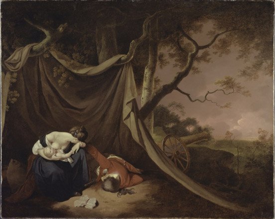 Miręs kareivis, apie 1789 m. (aliejus ant drobės)poli autorstwa Joseph Wright of Derby