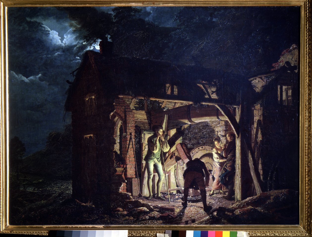 Kuźnia (Kuźnia). Obraz Josepha Wrighta z Derby (1734-1797). olej na płótnie autorstwa Joseph Wright of Derby