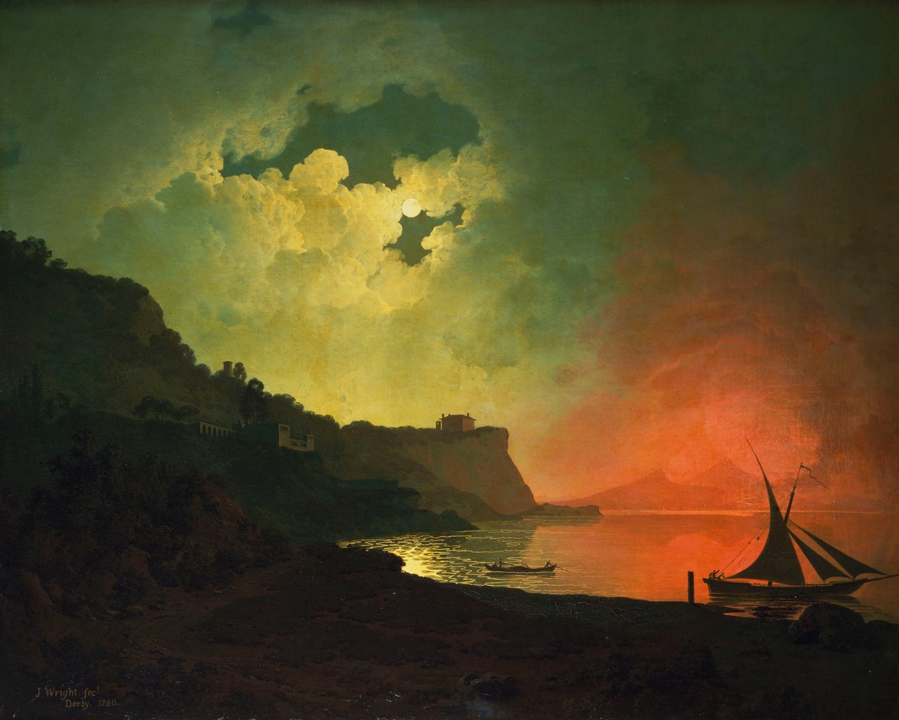 Wezuwiusz z Posilipo autorstwa Joseph Wright of Derby