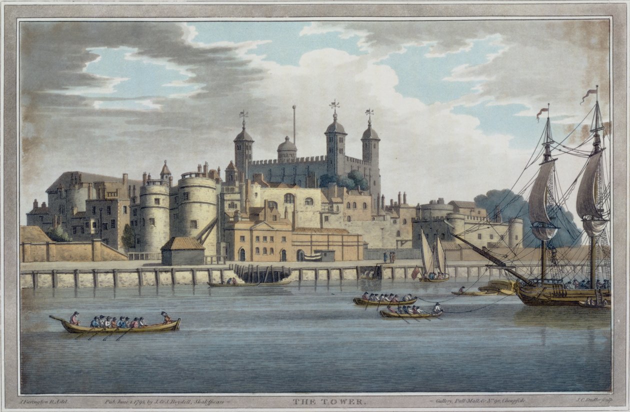 The Tower of London, rytowany przez J. C. Stadlera (fl.1780-1812), wydany 1795 autorstwa Joseph after Farington