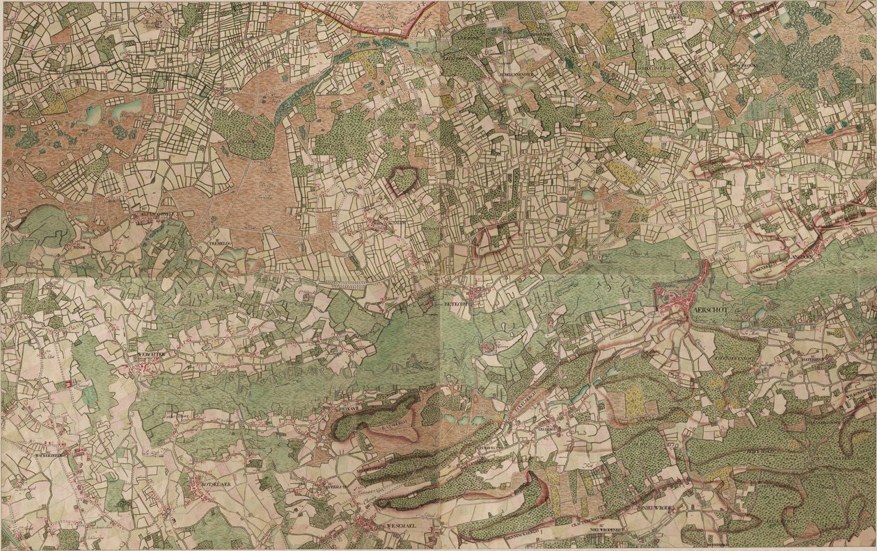 Mapa Aerschot - Aarschot autorstwa Joseph de Ferraris