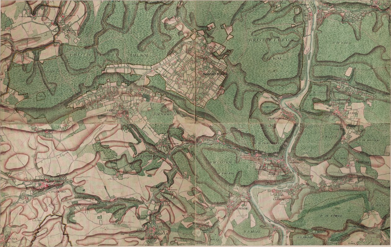 Mapa St. Gerard - Saint-Gérard autorstwa Joseph de Ferraris