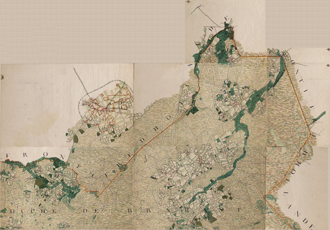 Mapa Welde - Weelde, Belgia autorstwa Josepha de Ferraris (1726 – 1814) autorstwa Joseph de Ferraris