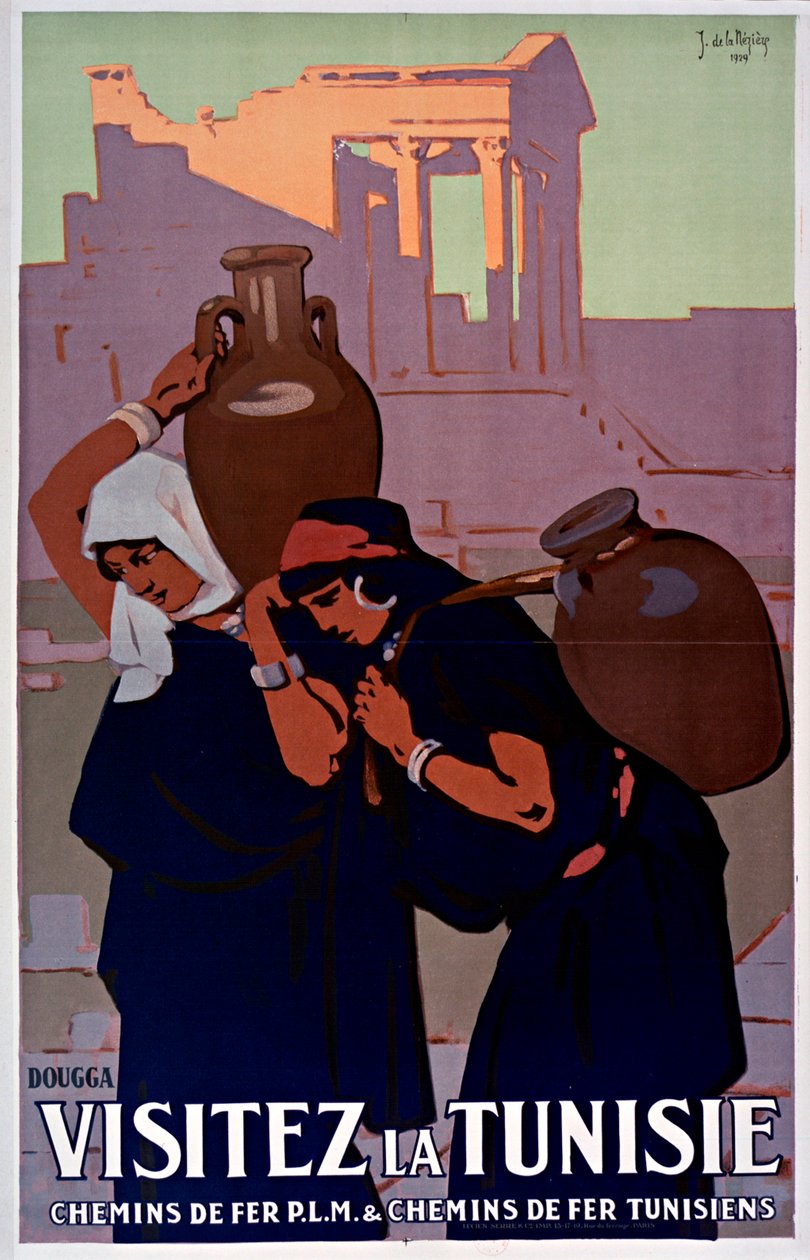 Dougga. Odwiedź Tunezję, 1929. autorstwa Joseph de La Nézière