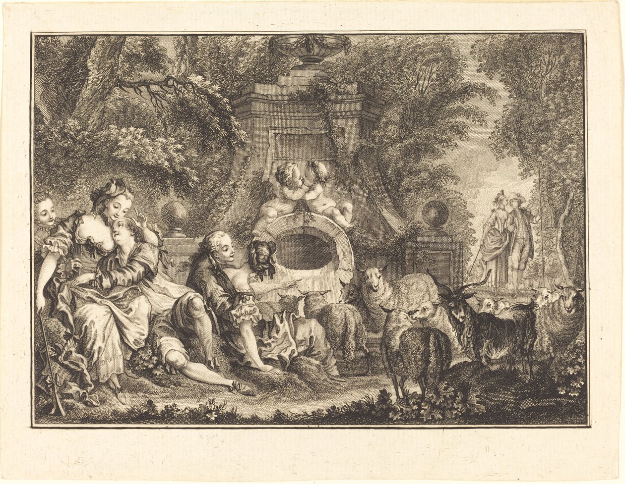 Przyjemności na wsi autorstwa Joseph de Longueil after Charles Eisen