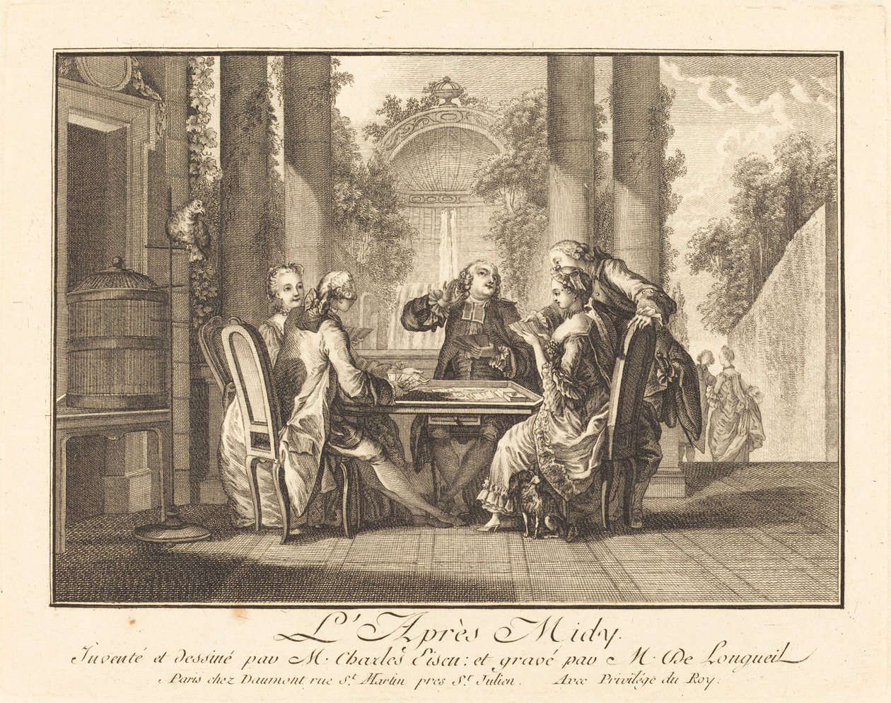 Popołudnie autorstwa Joseph de Longueil after Charles Eisen