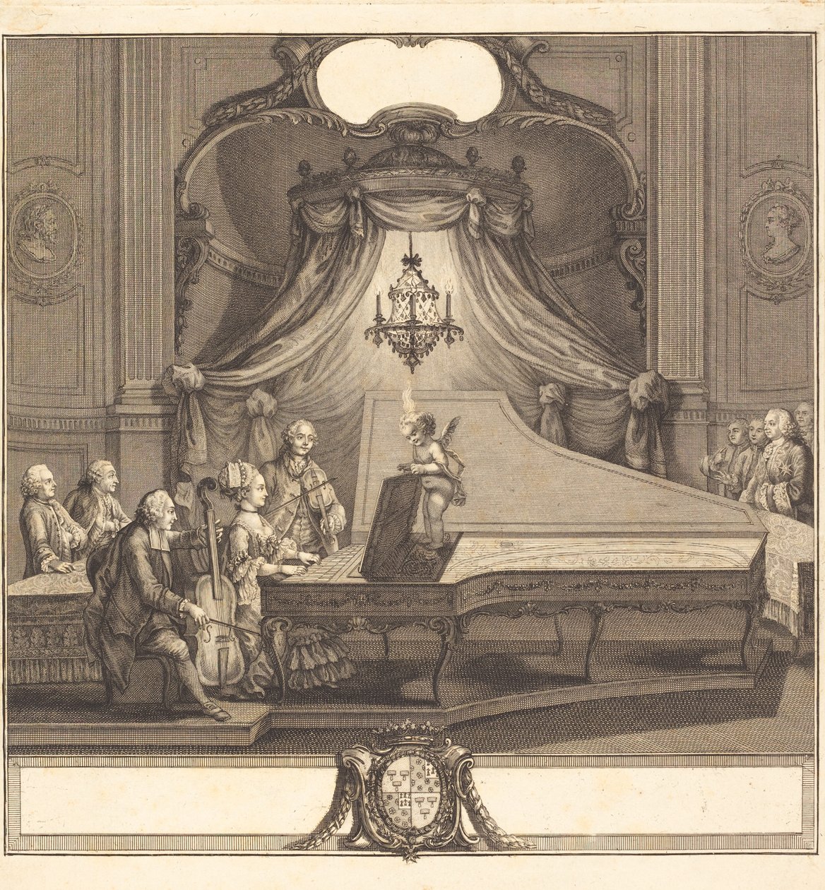 Koncert mechaniczny autorstwa Joseph de Longueil after Charles Eisen