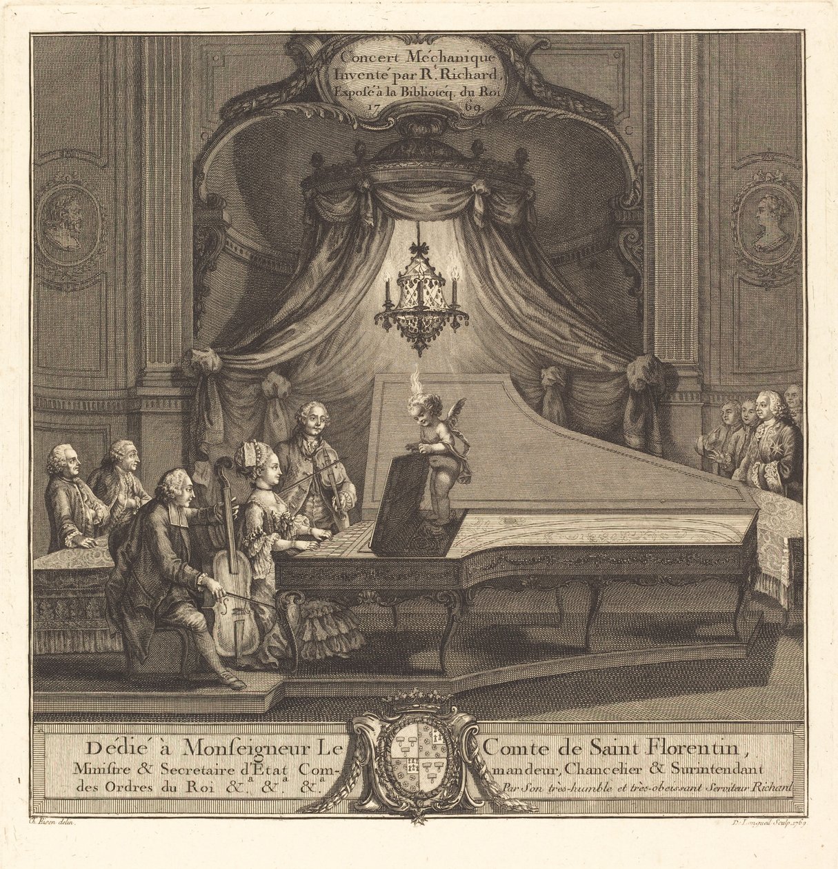 Koncert mechaniczny autorstwa Joseph de Longueil after Charles Eisen