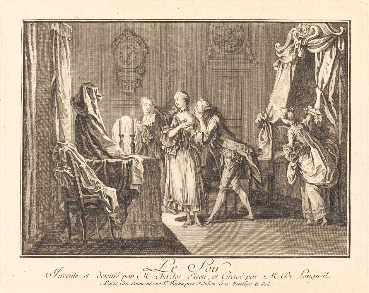 Wieczór autorstwa Joseph de Longueil after Charles Eisen