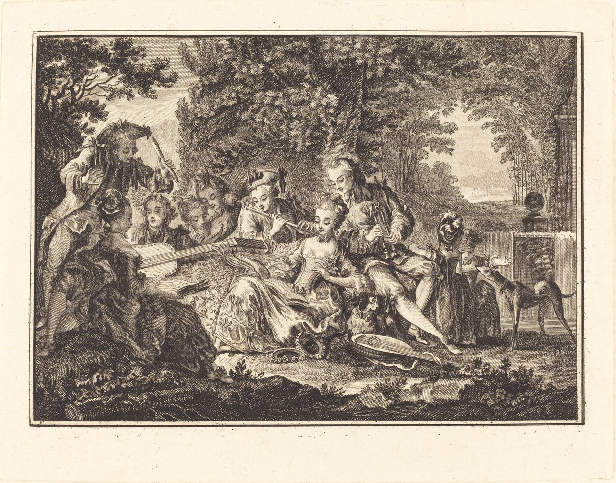 Koncert Wiejski autorstwa Joseph de Longueil after Charles Eisen