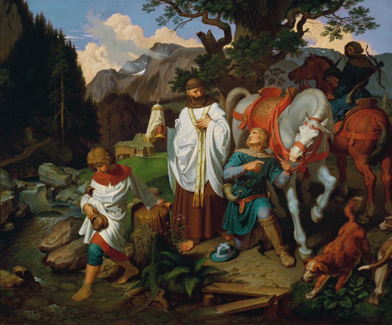 Rudolf von Habsburg i ksiądz autorstwa Joseph von Fuhrich