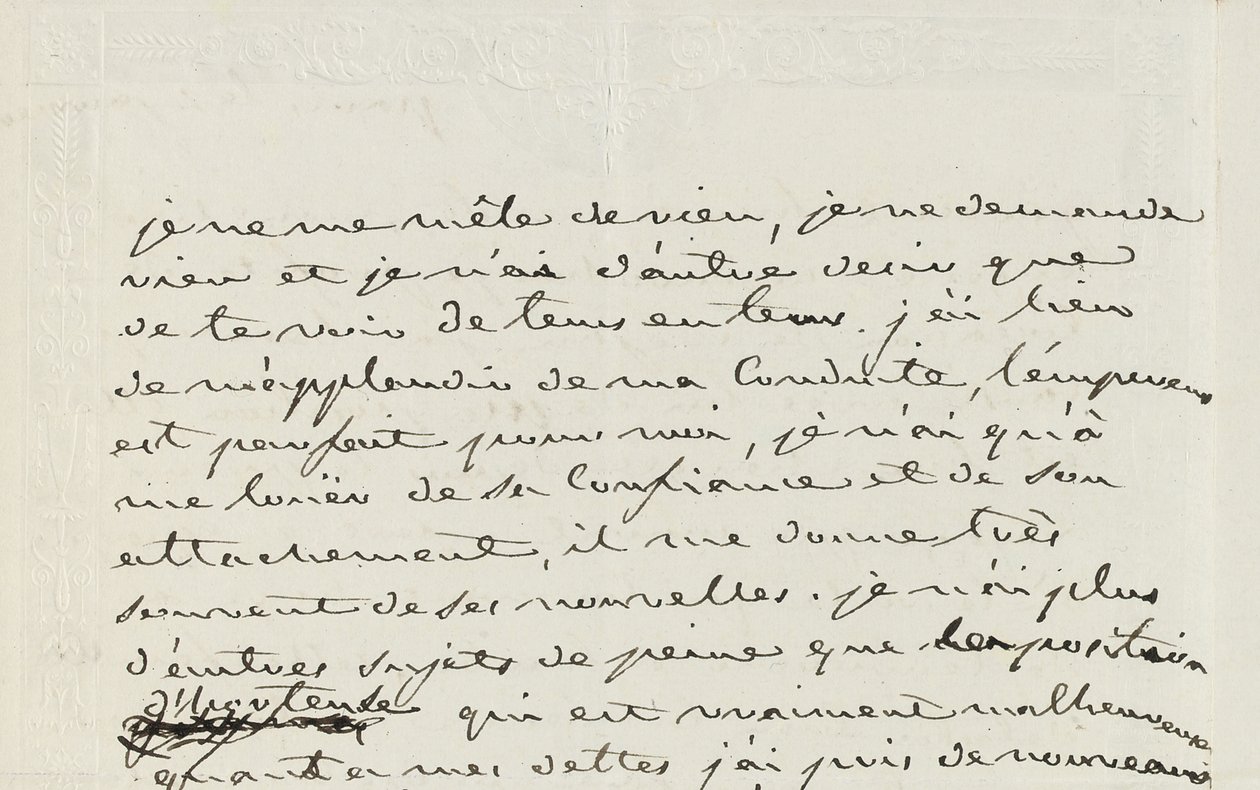 Autograf list do Eugene de Beauharnais, Paryż, 2 stycznia 1809 (pióro i atrament na papierze) autorstwa Josephine de Beauharnais