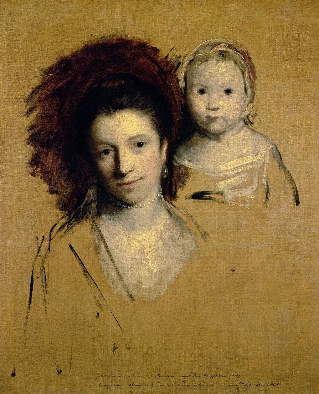 Georgiana, hrabina Spencer i jej córka Lady Georgiana, później księżna Devonshire, 1759 autorstwa Joshua Reynolds