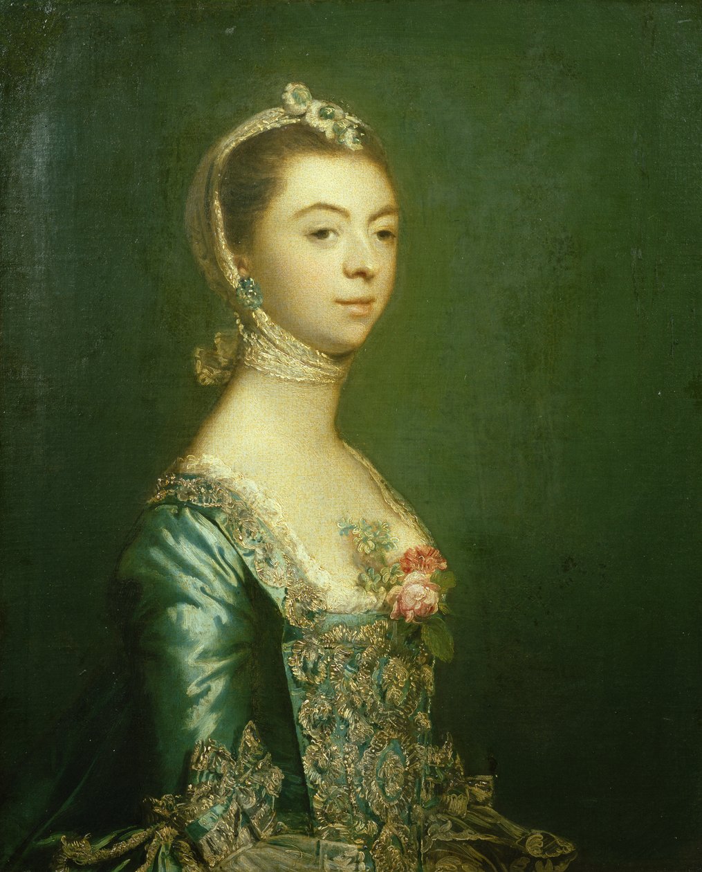 Lady North w niebiesko-białej sukience, 1757 autorstwa Joshua Reynolds