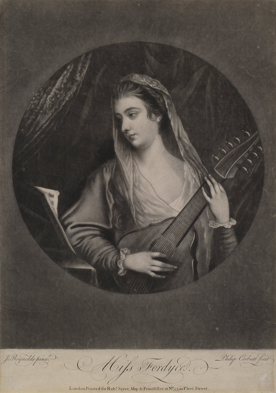 Panna Fordyce, grawerowana przez Richarda Purcella (vel Charles lub Philip Corbutt, fl.1746-66), ok.1770 (mezzotinta) autorstwa Joshua Reynolds
