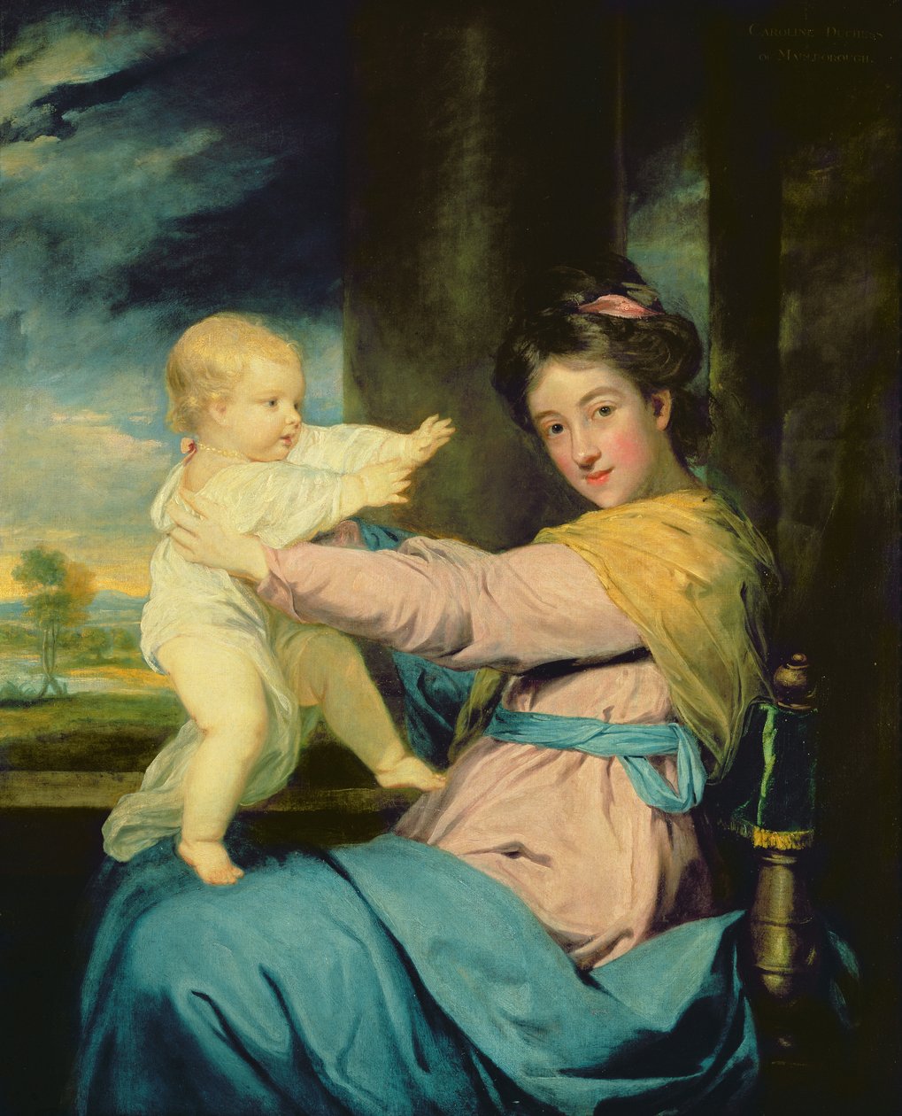 Portret Caroline, księżnej Marlborough z córką Lady Caroline Spencer 1764-67 (szczegóły patrz 91074) autorstwa Joshua Reynolds
