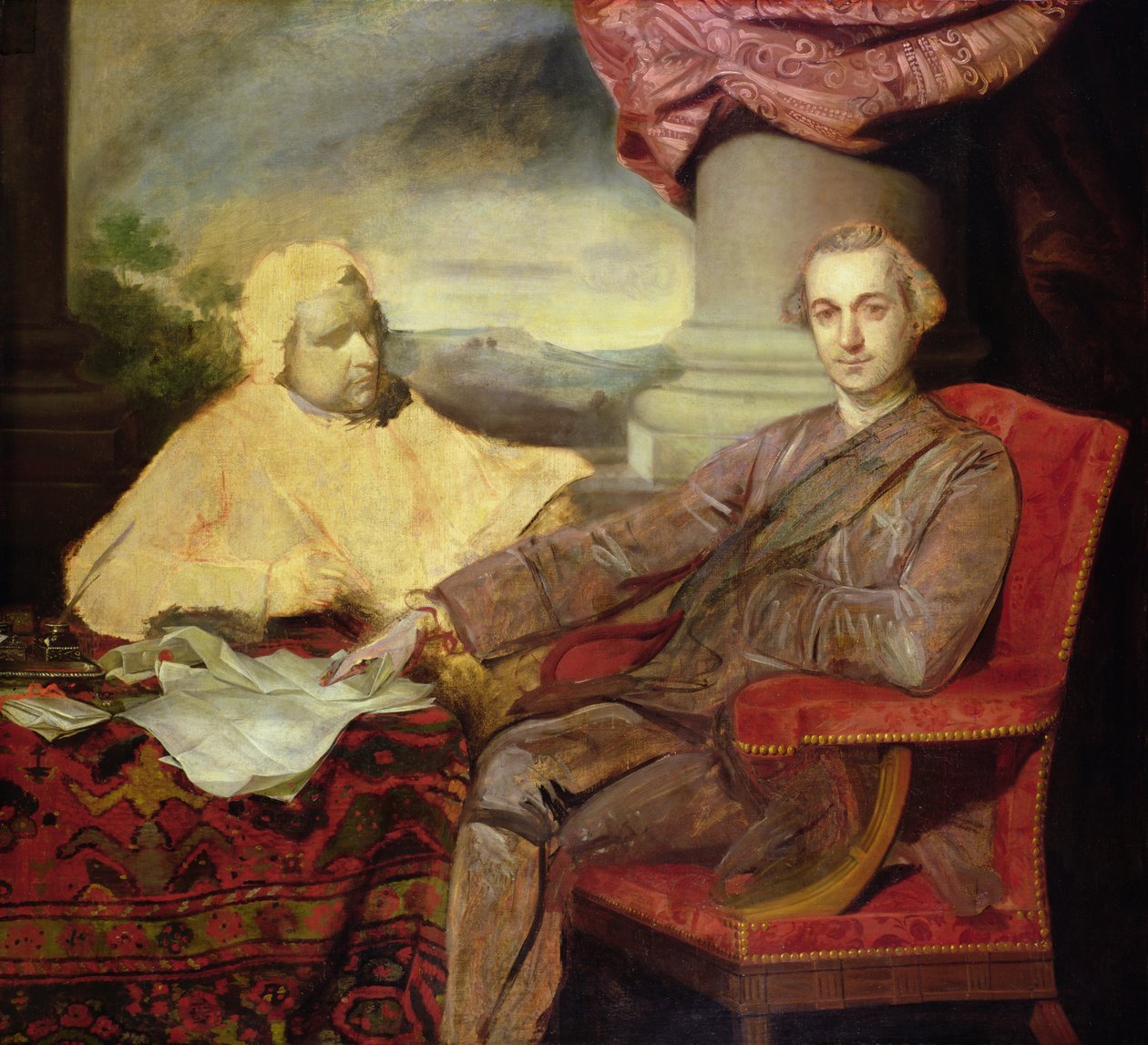 Portret Lorda Rockinghama (1730-82) i Edmunda Burke (1729-97) ok.1766 autorstwa Joshua Reynolds