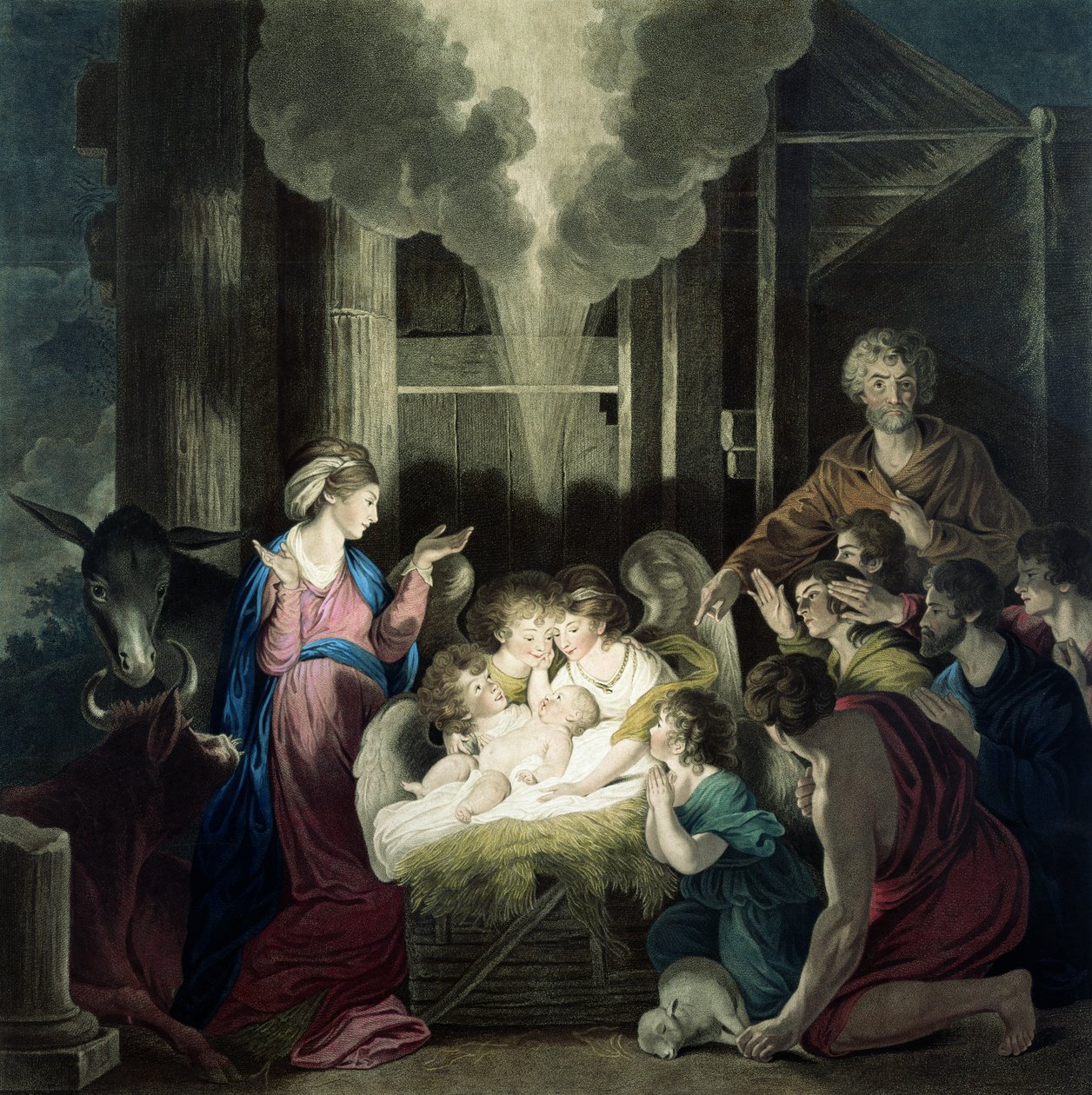 Narodzenia, grawerowane przez GS i S.G. Facius, 1785 autorstwa Joshua Reynolds