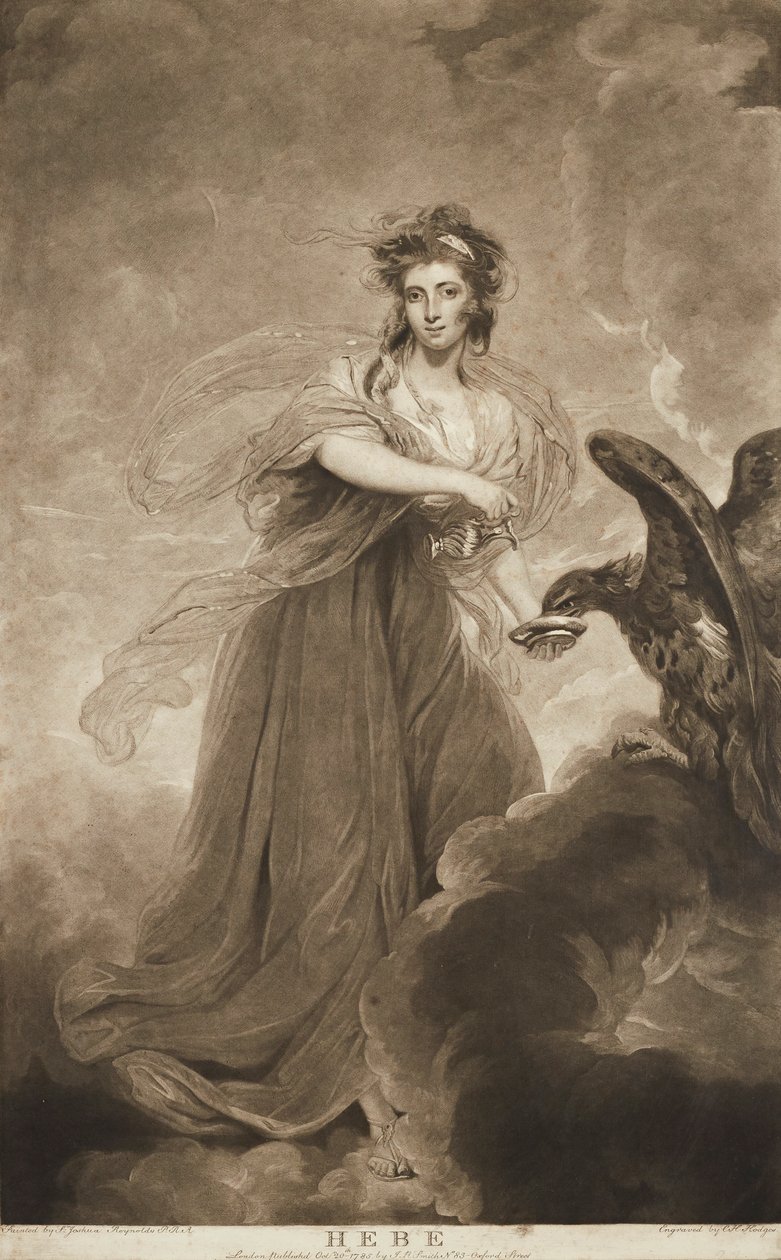 Hebe (mezzotinta) autorstwa Joshua (after) Reynolds
