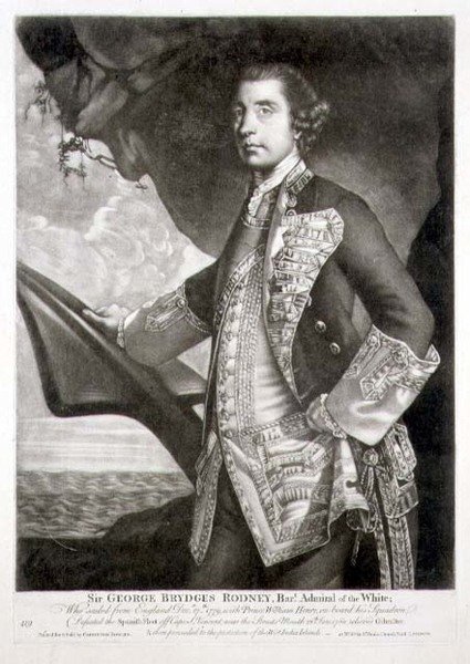 Уильям Дикинсон (1746-1823) пабын сийлсэн цагаан адмирал Сэр Жорж Бриджс Роднигийн (1719-92) хөрөг зураг. Карингтон Боулз (fl.1744-93) (сийлбэр)поли autorstwa Joshua (after) Reynolds