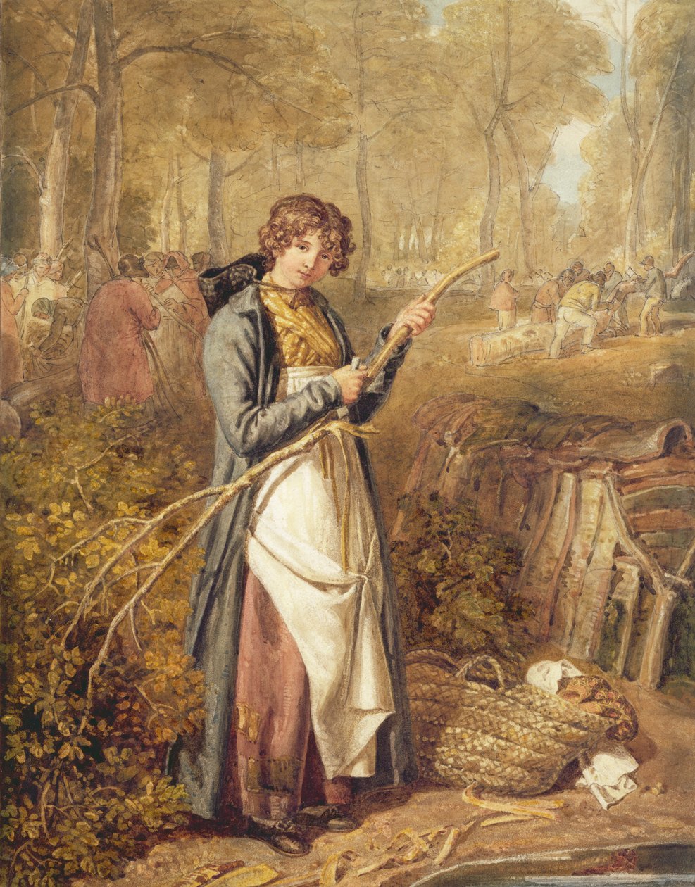 Kora Drewna w Lesie Wychwood (wc na papierze) autorstwa Joshua Cristall