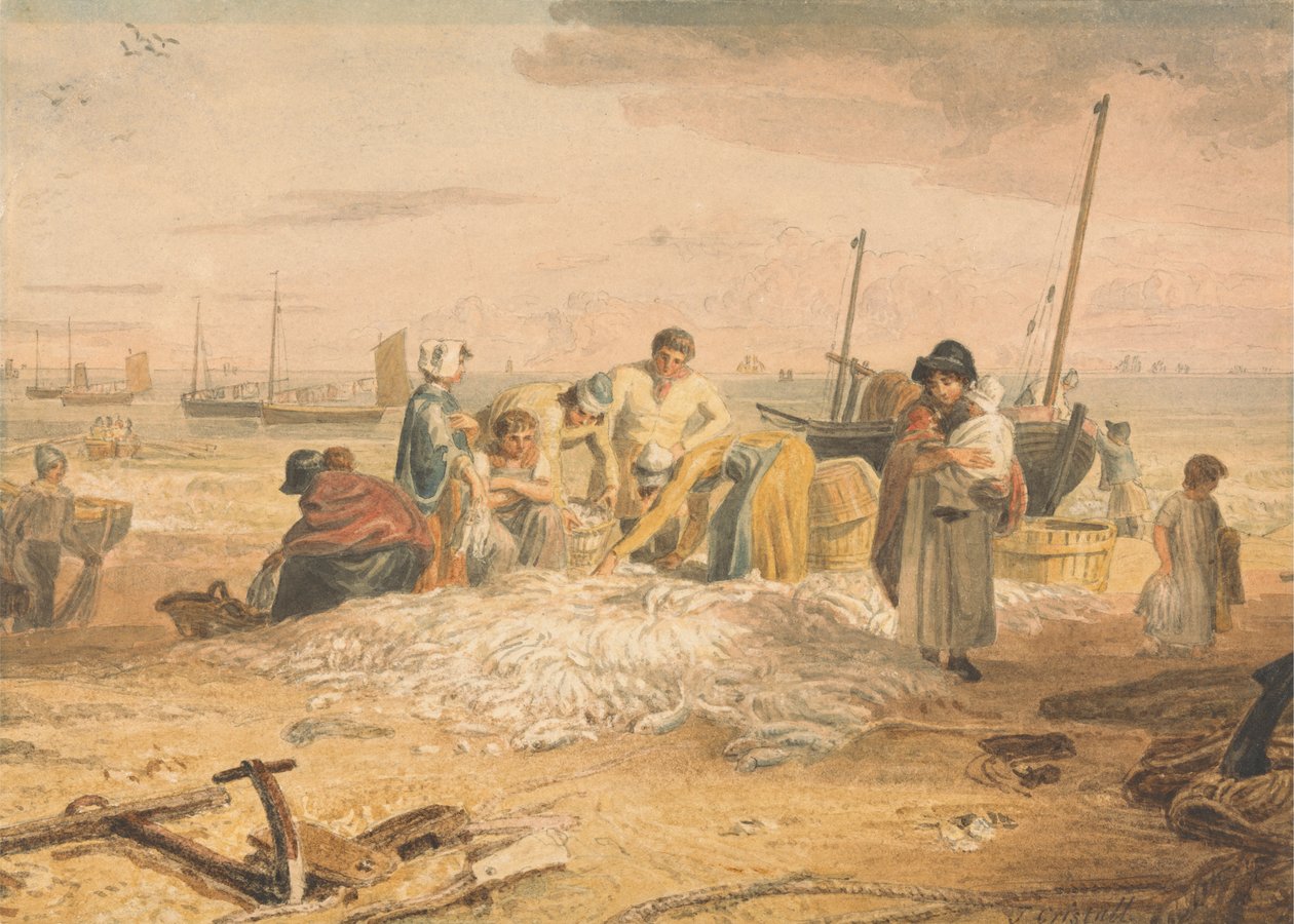 Lądowanie połowu makreli, Hastings autorstwa Joshua Cristall