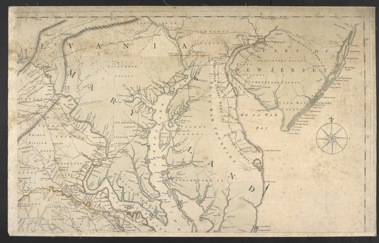 Mapa najbardziej zamieszkanej części Wirginii… autorstwa Joshua and Jefferson Peter Fry