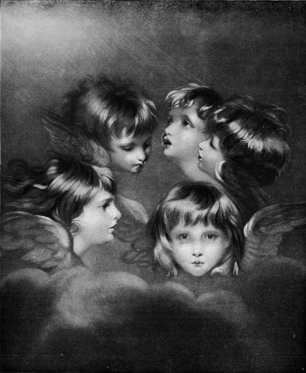 Portret dziecka w różnych odsłonach: Głowy aniołów, c1786, 1911 autorstwa Joshua Reynolds