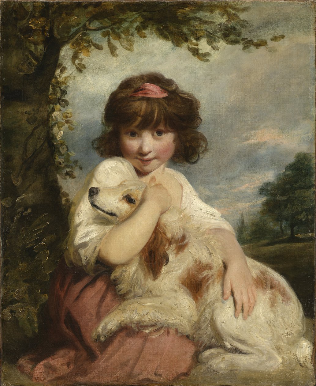 Młoda dziewczyna i jej pies autorstwa Joshua Reynolds
