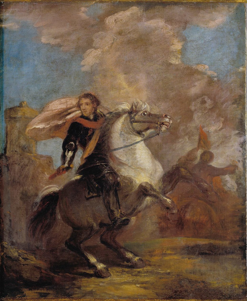Oficer na koniu autorstwa Joshua Reynolds