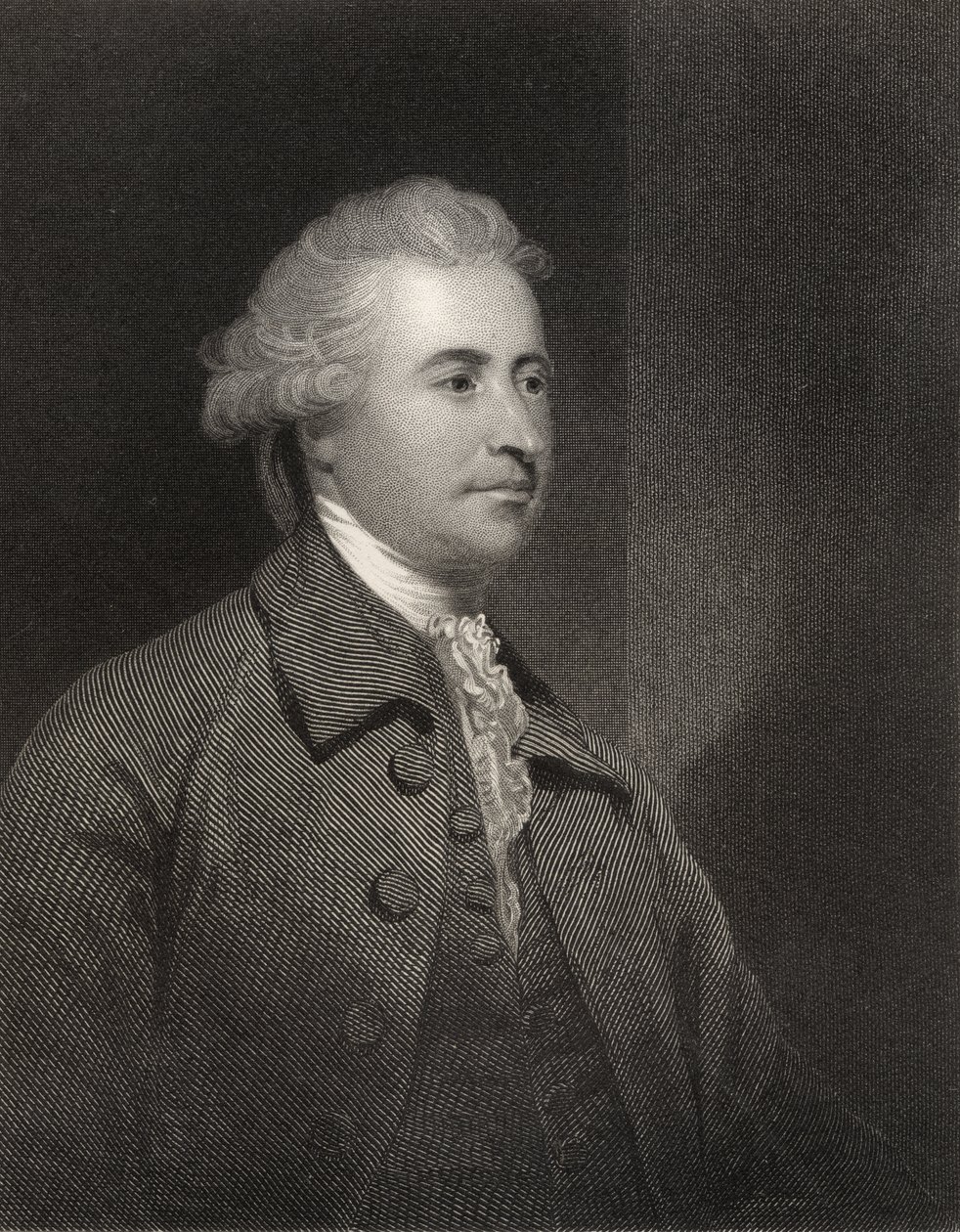 Edmund Burke, sztych. H. Robinson, z „Narodowej Galerii Portretów, tom III”, wyd. ok. 1835 autorstwa Joshua Reynolds