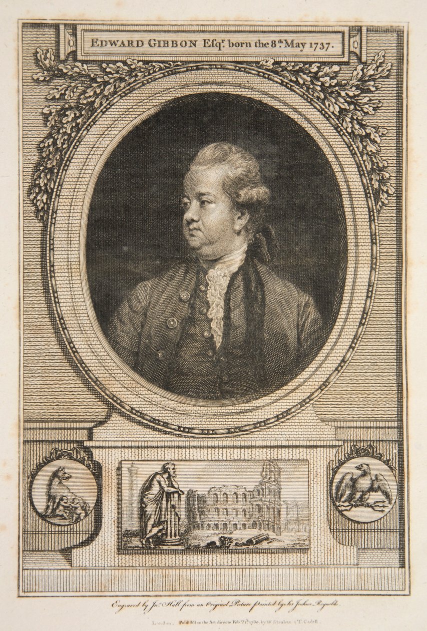 Edward Gibbon Esq., wyd. Grawerowanie z 1730 roku. autorstwa Joshua Reynolds