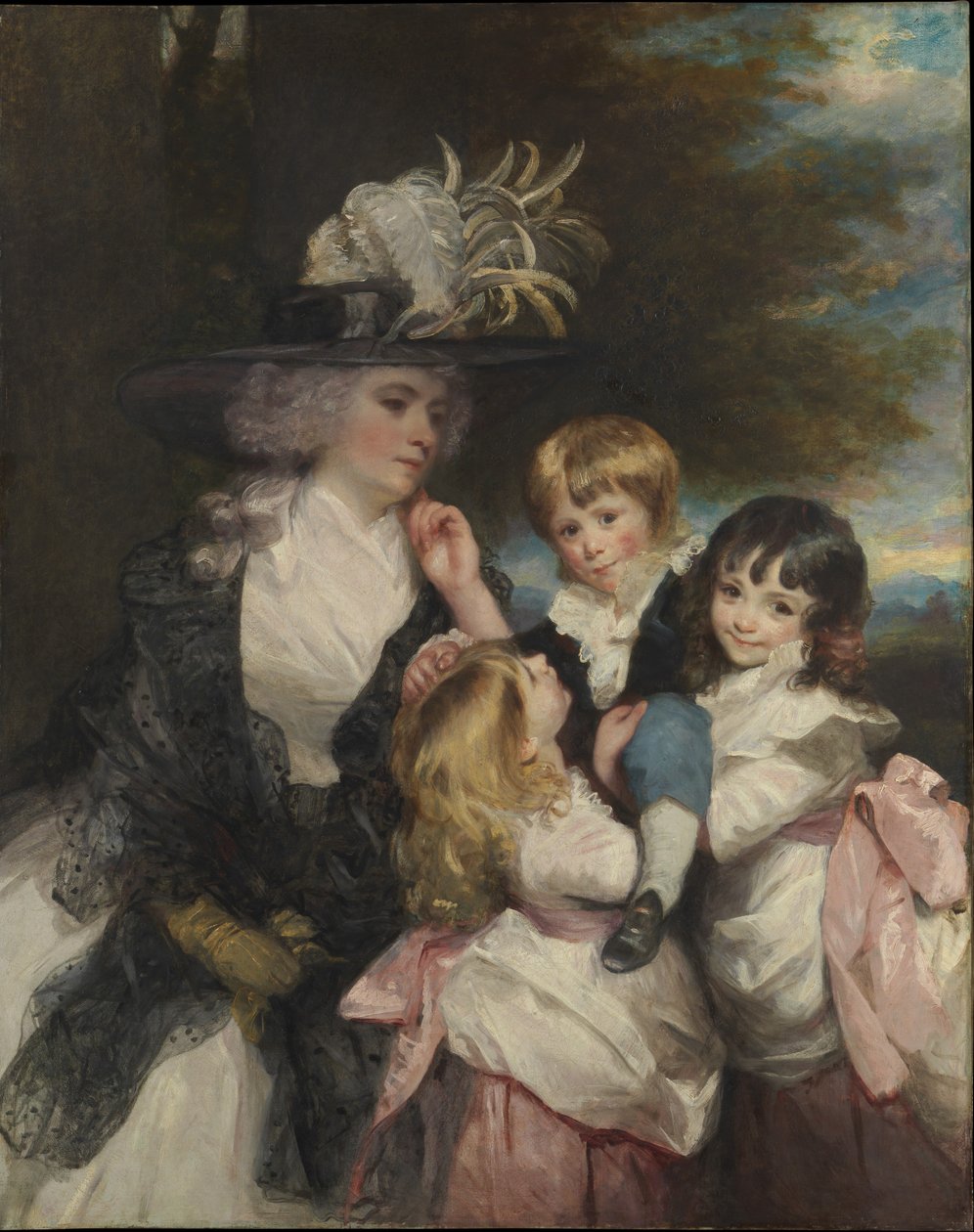 Lady Smith Charlotte Delaval i jej dzieci George Henry, Louisa i Charlotte, 1787. autorstwa Joshua Reynolds