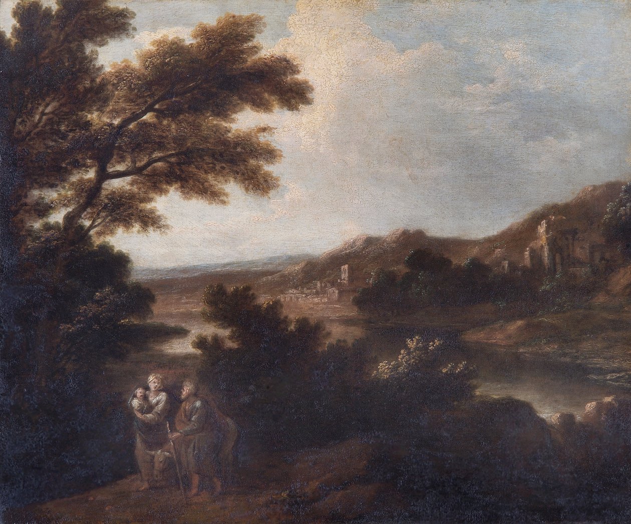 Krajobraz z ucieczką do Egiptu (olej na płótnie) autorstwa Joshua Reynolds