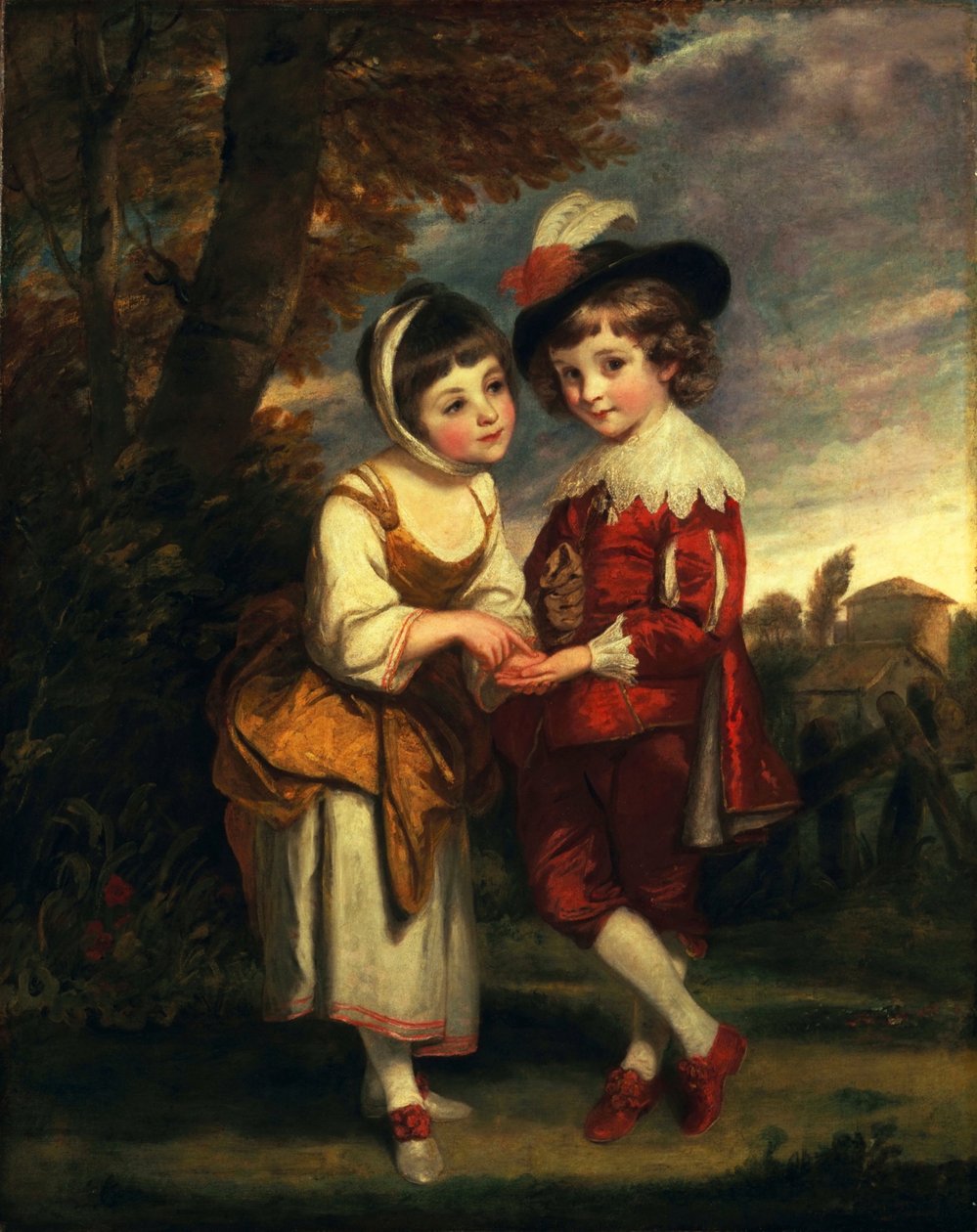 Lord Henry Spencer i Lady Charlotte Spencer, później Charlotte Nares: Młodzi wróżbici autorstwa Joshua Reynolds