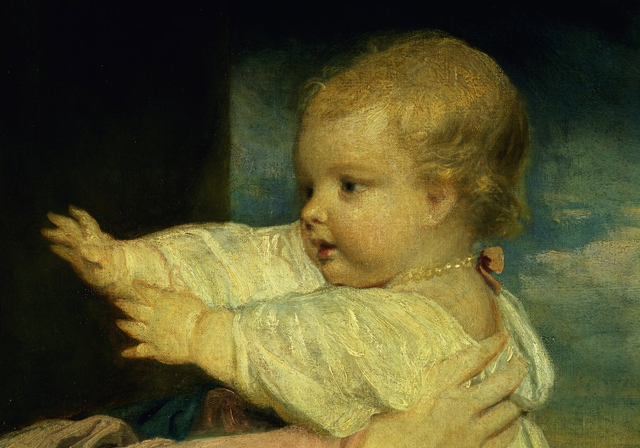 Portret Caroline, księżnej Marlborough z córką Lady Caroline Spencer, detal, olej na płótnie 1764-67 detal 91073 autorstwa Joshua Reynolds