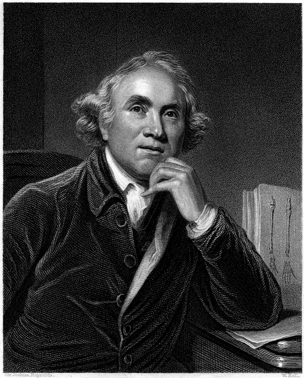 Portret Johna Huntera, wyryty przez Williama Holla, ok. 1830 r. autorstwa Joshua Reynolds