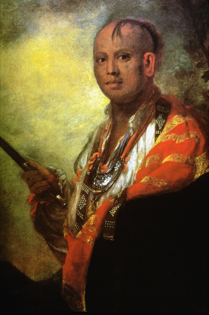 Portret Syacaust Ukah, przywódcy plemienia Czirokezów autorstwa Joshua Reynolds