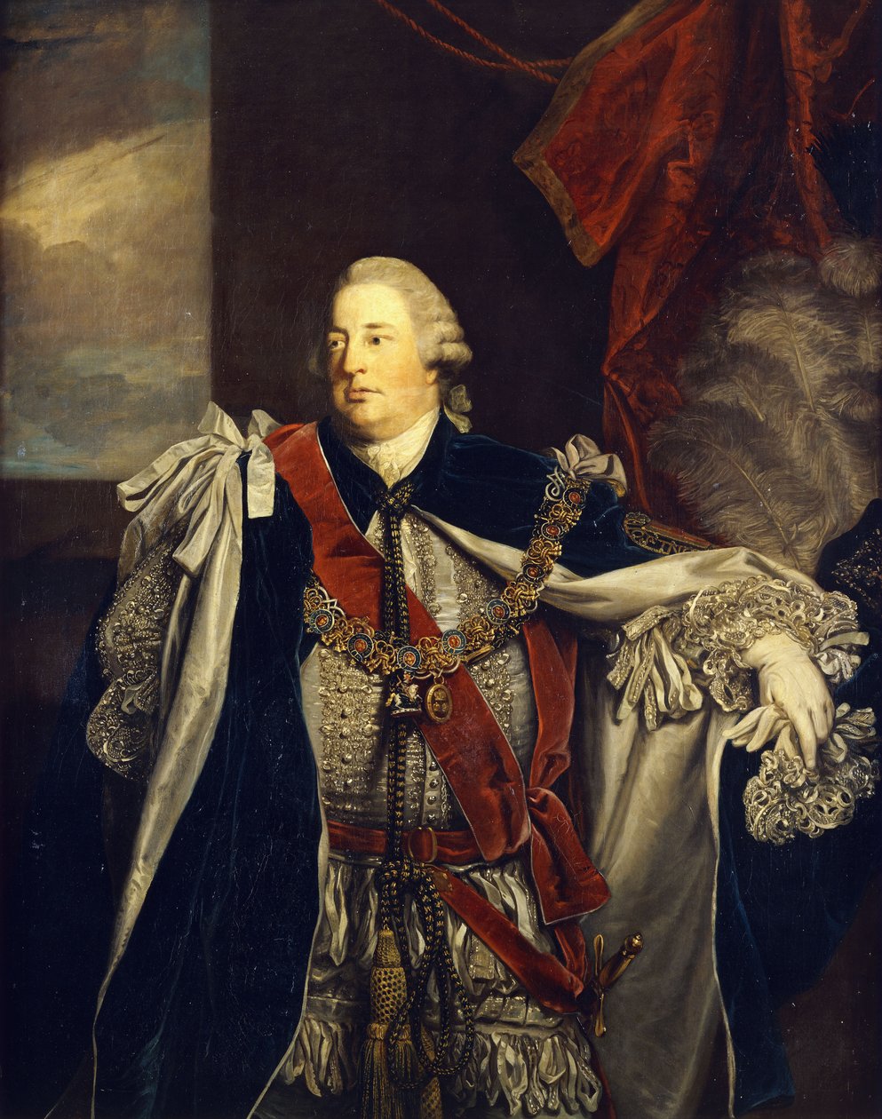 Portret Williama Augusta, księcia Cumberland, stojącego w trzech czwartych długości, w szacie do pończoch, autorstwa Joshua Reynolds