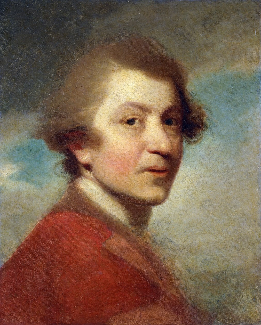 Portret artysty, głowa i ramiona, w czerwonej sukni doktora prawa i białym magazynie - niedokończony, autorstwa Joshua Reynolds
