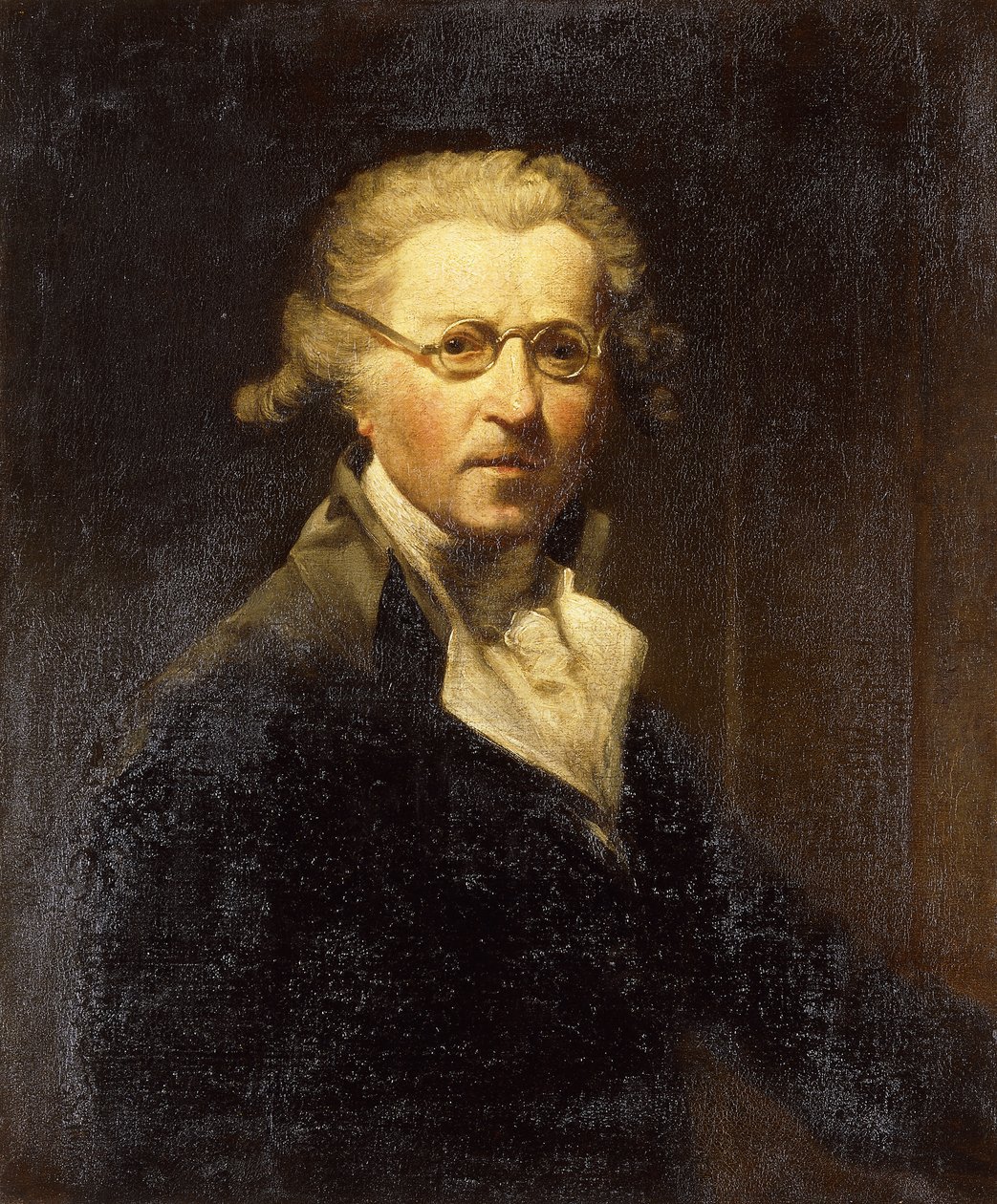 Portret Artysty, połowa długości, w Oliwkowozielonym Płaszczu, W Okularach, autorstwa Joshua Reynolds
