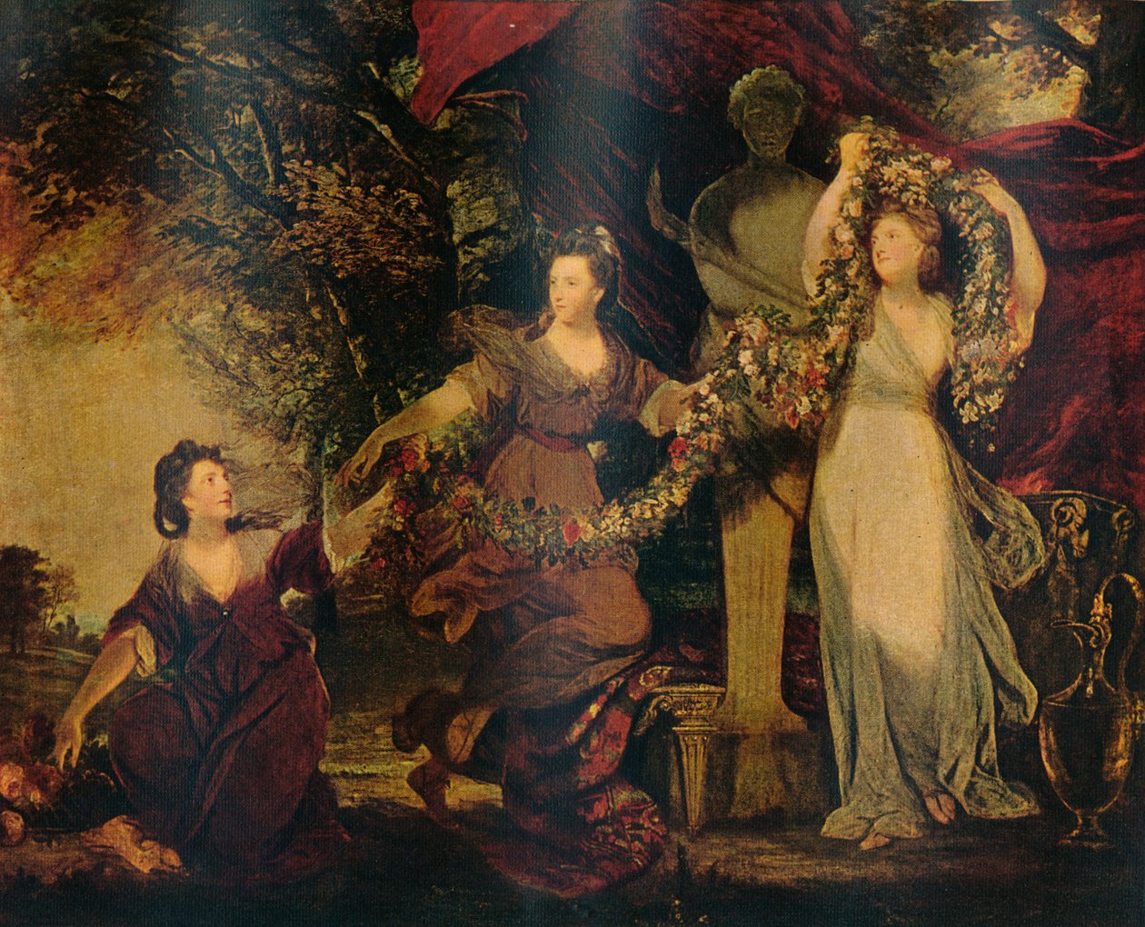 Gracje dekorujące terminalną figurę błony dziewiczej, 1773, 1911 autorstwa Joshua Reynolds