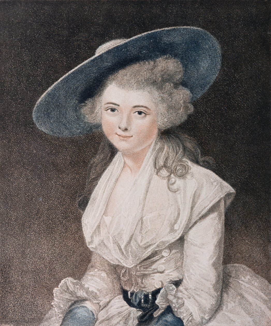 The Honorable Miss Bingham (zm.1831) grawerowane przez Francesco Bartolozzi (1727-1815) wydane przez E.M. Diemar, 1786 (Grawerowanie kropkowane) autorstwa Joshua Reynolds