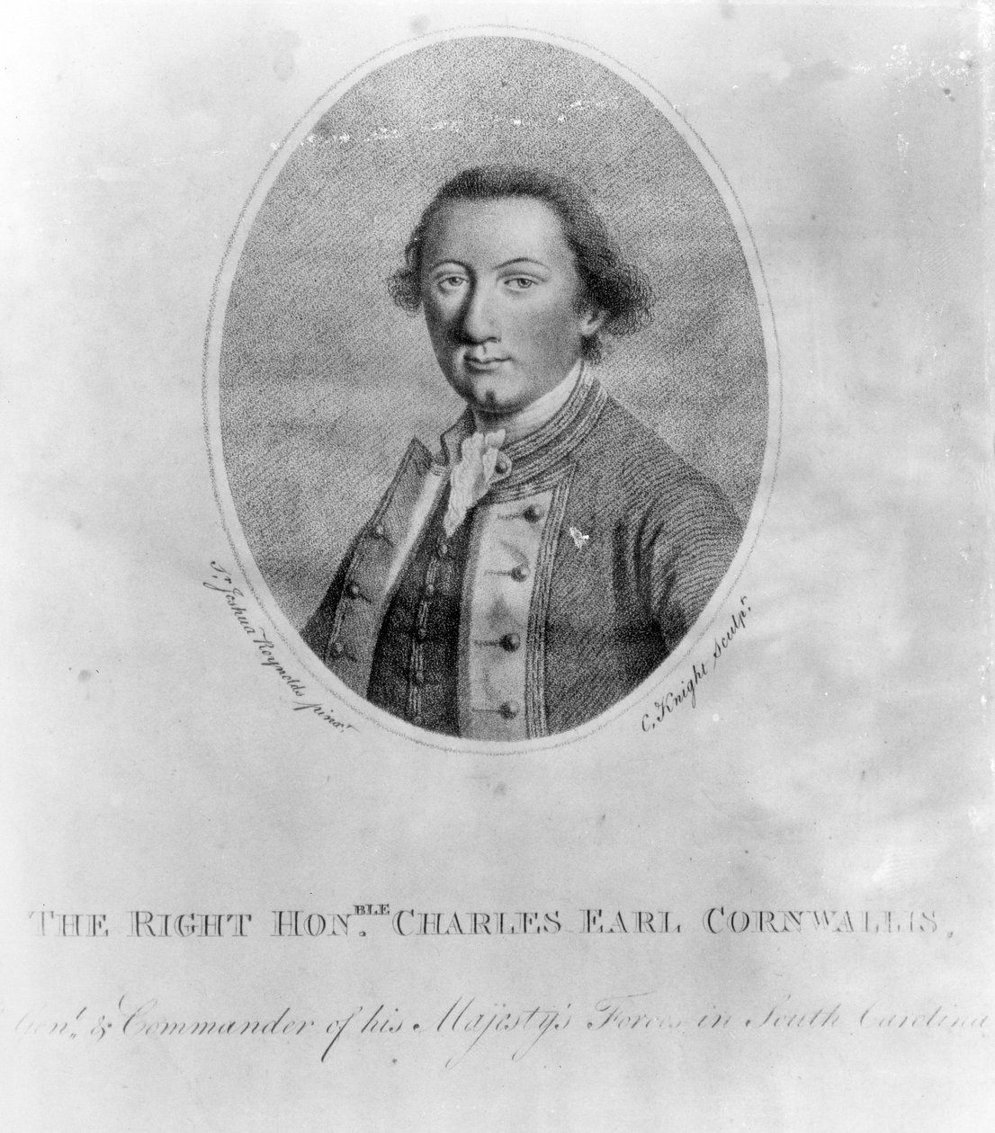 Właściwy kochanie. Charles Earl Cornwallis, grafika wykonana przez C. Knight autorstwa Joshua Reynolds