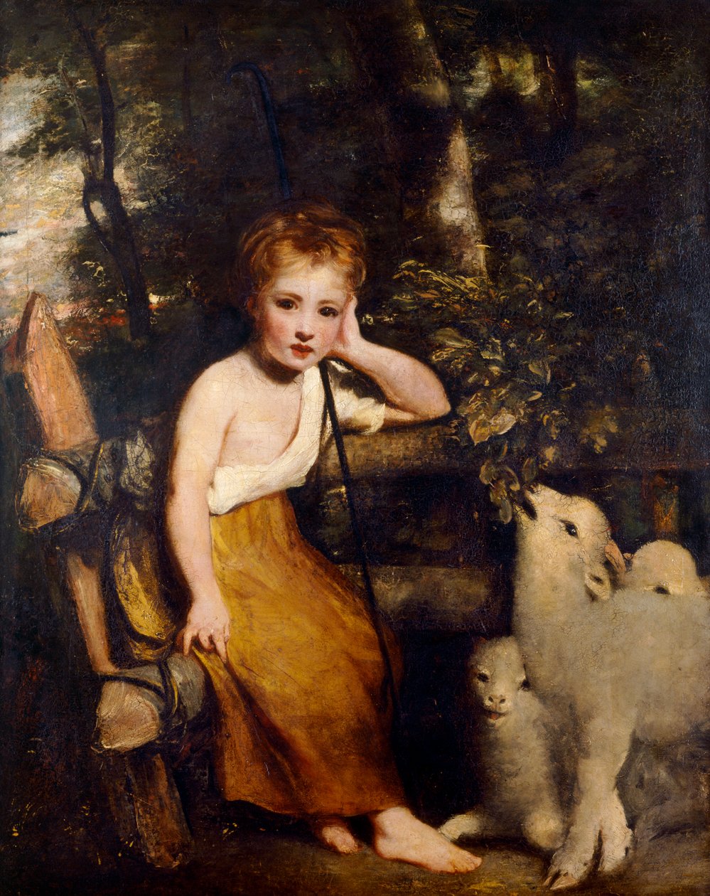 Młoda Pasterka (olej na płótnie) autorstwa Joshua Reynolds
