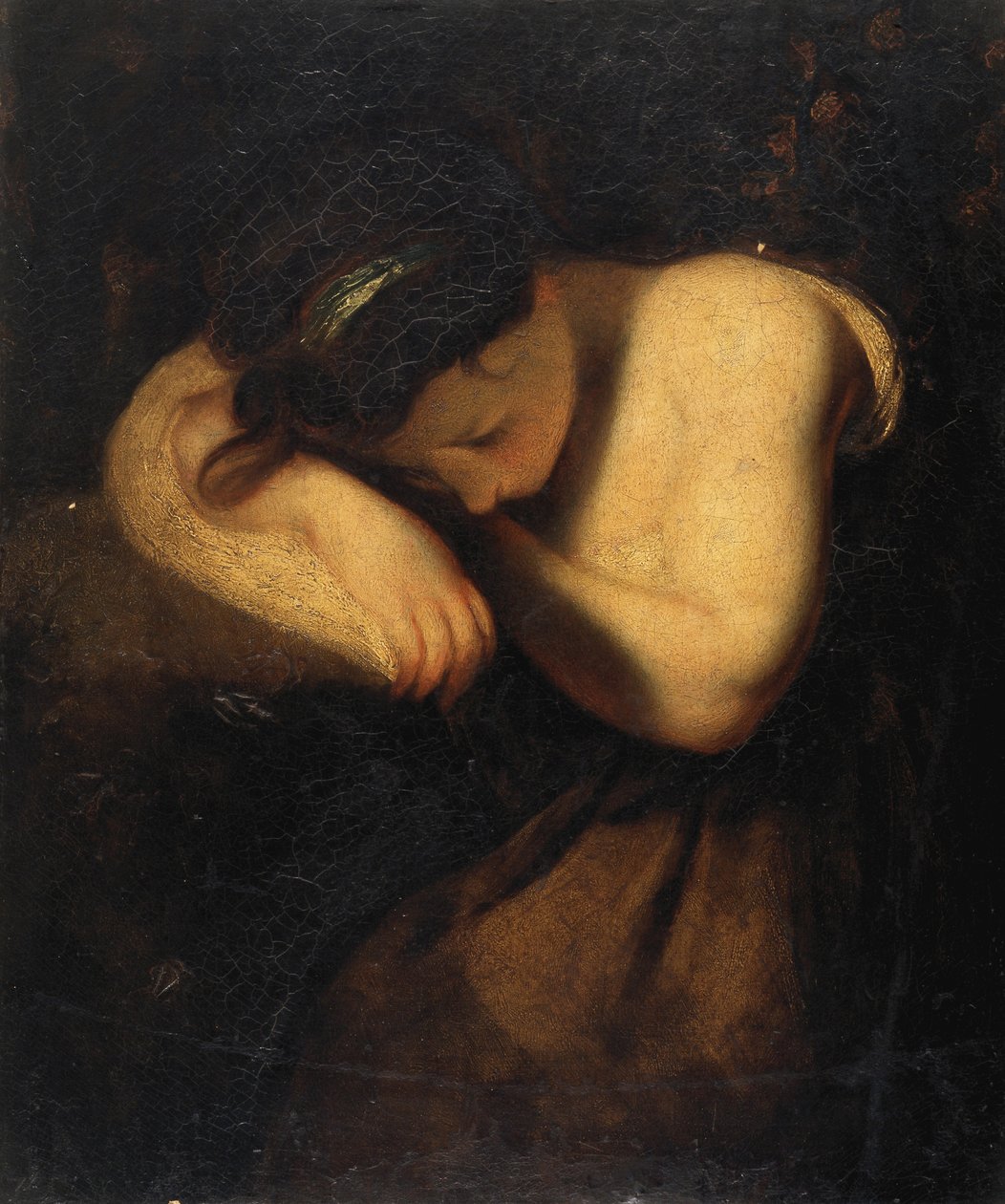 Śpiąca młoda dziewczyna (olej na płótnie) autorstwa Joshua Reynolds