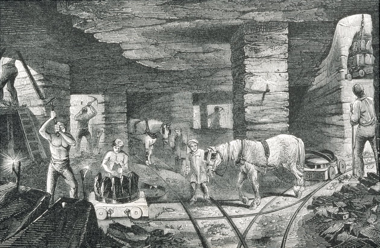Anglų anglių kasykla iš „Naudingų menų ir gaminių ciklopedijos“, redagavo Charlesas Tomlinsonas, apie 1880 m. autorstwa Josiah Wood Whymper